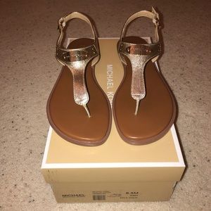 Michael Kors Metallic Leather Sandals, size 8.5